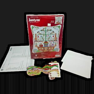 OPEN 2004 Janlynn 023-0224 Noah's Ark 9"x9" Pillow Cross Stitch Kit Unused VTG